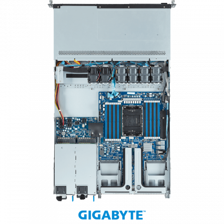 Серверная платформа Gigabyte 1U R163-S30-AAB1 1*LGA4677 up to 350W / 16*DDR5 RDIMM / 4*3.5 SAS/SATA/NVME / 2*FHHL Gen5 x16 / M.2 2280-110 NVME / 2*OCP 3.0 Gen5 x16 / IPMI 2.0 / 1GbE BASE-T / mDP / 1+1*800W (id 57438)