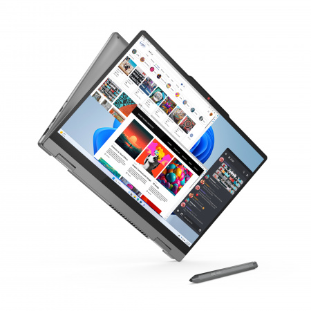 Ноутбук Lenovo IdeaPad 5 2-in-1 14IRH9 Intel Core i5-13420H / 16GB LPDDR5x / 1TB SSD / 14" (1920x1200) OLED Touch, 400nits, Glossy, Glass, 100% DCI-P3 / Pen / Intel Graphics / CR / FPR / WiFi / BT / CAM / 57Whr / BacklitKB / NoOS / Grey / 1Y (id 54416)
