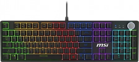 Keyboard MSI FORGE GK320, Wired, mechanical red switches, hot-swapp, magnetic cover, volume scroll wheel,  multi-colour LED backlighting, Black (id 53988)