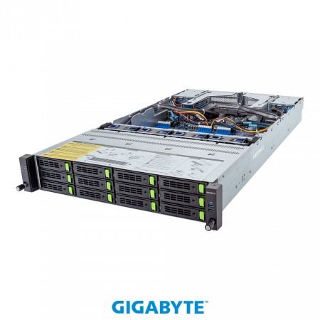 Gigabyte Server Platform R283-Z90 Rev.3x / 2U / 2xAMD (9004/9005) / 2xHS / 24xDIMM / 12xLFF NVME/SAS/SATA + 4xSFF SAS/SATA + 3xM.2 PCIe Gen3 / 2x1GbE / 1xOCP 3.0 / 3xFHHL / 2x1600W / Rails / 1Y (id 60661)