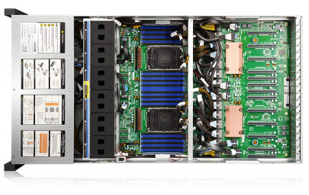 Серверная платформа Gooxi 4U SY4108G-D24R-G4 2*LGA4677 up to 350W / 32*DDR5 RDIMM / 24*2.5 SAS/SATA/NVME / 15*FHHL Gen5 x16 / OCP 3.0 Gen5 x16 / 2*M.2 2280-110 SATA/NVME / IPMI 2.0 / 2*USB 3.0 / VGA / GPU support / 3+1/2+2*2700W (id 54098)