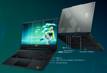 Ноутбук MSI Cyborg A15 C1WF-077XRUY AMD Ryzen 7 170/16GB /512GB SSD/ 15.6"(1920x1080) IPS AG 250nits,100%sRGB,144Hz/ 8Gb NVIDIA GeForce RTX5060/ LAN/WiFi/BT/TPM/CamHD/BacklitKB/ 60Whr/no OS/ 1Y (9S7-15TK21-077) (id 61246)