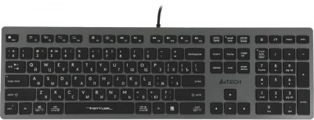 Клавиатура A4Tech FX60H серый USB slim LED (FX60H GREY/WHITE) кабель 1.5м (id 58839)
