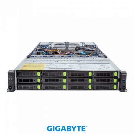 Gigabyte Server Platform R283-Z90 Rev.3x / 2U / 2xAMD (9004/9005) / 2xHS / 24xDIMM / 12xLFF NVME/SAS/SATA + 4xSFF SAS/SATA + 3xM.2 PCIe Gen3 / 2x1GbE / 1xOCP 3.0 / 3xFHHL / 2x1600W / Rails / 1Y (id 60661)