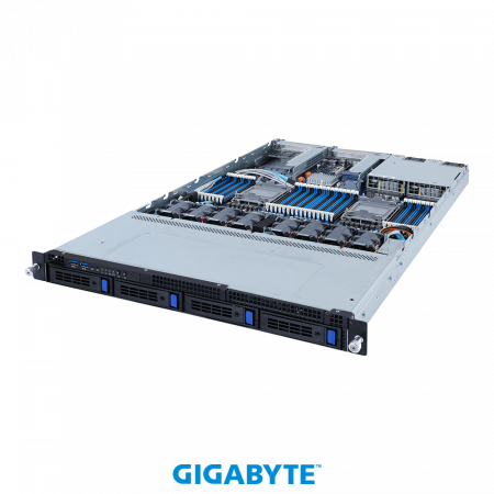 GIGABYTE R182-340 / 1U / 2*LGA4189 up to 270W / 32*RAM /  no HDD (up to 4*3.5" SAS/SATA) / 2*1Gb / 1*OCP 2.0 + 1*OCP 3.0 / 2*FHHL PCIe Gen4 x16 slots / 2*1300W / 1Y (id 53810)