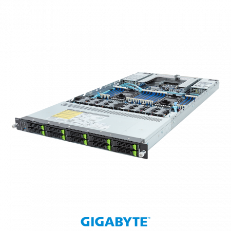 GIGABYTE R183-S94-AAC1 / 1U / 2*LGA4677 up to 350W / 32*RAM / 10*2.5" SAS/SATA/NVME / 2*1Gb / 2*OCP 3.0 / 2*FHHL PCIe Gen5 x16 slots / 2*1300W / Rails / 1Y (id 40861)