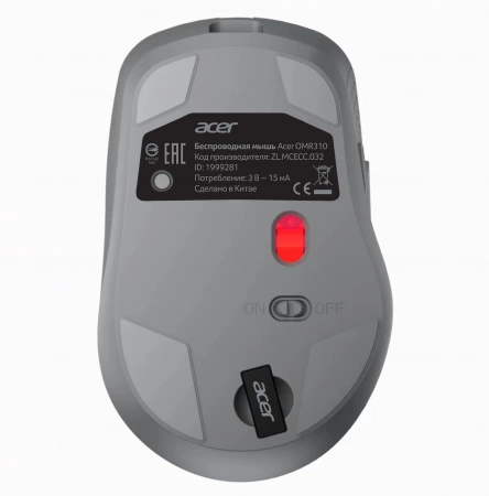 Мышь Acer OMR310 темно-серый оптическая 1600dpi беспров. BT/Radio USB (ZL.MCECC.032) (id 32066)