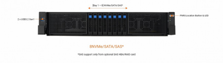 Серверная платформа Asus 2U RS720A-E13-RS8U 2*LGA6096 up to 500W / 24*DDR5 RDIMM / 8*2.5 SAS/SATA/NVME / 6*FHFL Gen5 x16 + 2*FHHL Gen5 x16 / 2*M.2 NVME 2260-80-110 / IPMI 2.0 / 2*OCP 3.0 Gen5 x16 / mDP / 2*USB 3.2 / 2*2700W (id 53739)