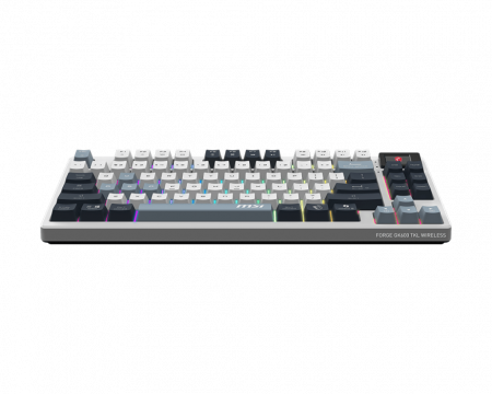 Клавиатура беспроводная Keyboard MSI FORGE GK600 TKL, Wireless, Mechanical Linear Switches, RGB LED, 4000mA/h, Sky (id 35973)