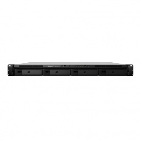 Система хранения данных Synology 1U / 4C CPU  2,2 Ghz / 8GB (max 64) / RAID 0,1,10,5,6 / 4x3.5"/2.5" SATA HDD upto 16 HDD (1xRX1217 (RP), 2xNVMe/SATA M.2 2280 / 2xUSB / 4xGbE (+1Expslot) / iSCSI / 2xIPcam / 2xPSU / norail / B Package (id 29306)