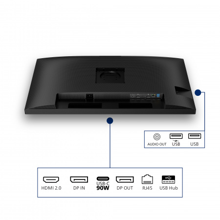 Монитор 31,5" Philips 32B2U3601 2560x1440, WLED, 16:9, IPS, 350cd, 1500:1, 50М:1, 4ms, 178/178, HDMI, DP,USB-hub 4xUSB 3.2, USB-C(PD90W), RJ45, 100Hz, Speakers, Tilt, HAS, Swivel, Pivot, Internal, VESA, Black (id 41810)