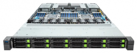 Gigabyte R183-P92 / 1U / 2*A128-34X - 3.4Ghz/128C/128T/390W / 2*LGA5694 / 32*RAM DDR5 / 12*2.5" SAS/SATA/NVME Gen5 + 1*m.2 2280/22110 / 2*1Gb / 2*OCP 3.0 / 2*FHHL PCIe Gen5 x16 slots / 2*2000W / Rails / 1Y (id 58152)