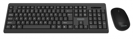 Аксессуары Philips Беспроводной Комплект SPT6324, 2.4 GHz 104 клав/3 кнопки, 1600dpi, русская заводская раскладка, чёрный (id 33327)