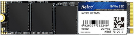 Ssd накопитель Netac SSD NV2000 256GB PCIe 3 x4 M.2 2280 NVMe 3D NAND, R/W up to 2500/1000MB/s, IOPS(R4K) 130K/220K, TBW 150TB, 5y wty (id 26820)