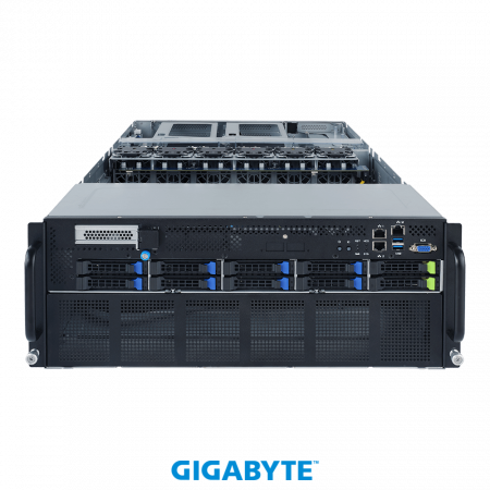 Gigabyte G482-Z54 / 4U / 2*LGA4094 (SP3) up to 280W / 32*RAM / 8*2.5" SATA + 2*2.5 NVME / 8*FHFL PCIe Gen4 x16 for GPUs + 1*FHFL PCIe Gen4 x16 / IPMI 2.0 / 2*1GbE BASE-T / VGA / GPU Support /  2+1*2200W / Rails / 1Y (id 57816)