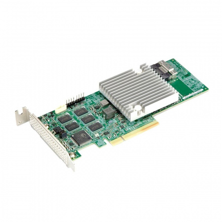 SuperMicro AOC-S3908L-H8IR-16DD-O 8 internal SAS3 ports, Supports up to 16 physical devices w/expander,1x SlimSAS x8 black (100-Ohm) connector (AOC-S3908L-H8IR-16DD) (id 58623)