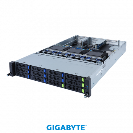 GigaByte R282-G30 2U, 2x LGA4189, 32x DIMM DDR4, 12x 3.5" SAS/SATA (4x NVME Gen4), 2x 1Gb/s (Intel" I350-AM2), 5x PCIE Gen 4 x16 (support 3x double slot GPU), 1x OCP 3.0 x16, 1x OCP 2.0 x8, AST2600, 2x 2400W (id 32639)