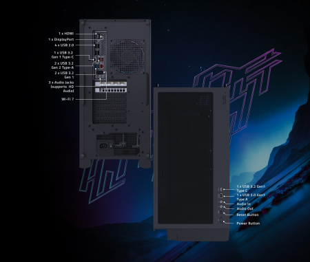 Компьютер Gigabyte AORUS PRIME 5 AP551 / AMD Ryzen 7 9800X3D / 32GB DDR5 / 2TB SSD / NVIDIA GeForce RTX 5080 16GB (3*DP+HDMI) / LAN / WiFi / BT / 850W / NoOS / Black / 1Y (AP5A7N8-5106) (id 57250)