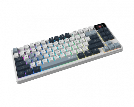 Клавиатура беспроводная Keyboard MSI FORGE GK600 TKL, Wireless, Mechanical Linear Switches, RGB LED, 4000mA/h, Sky (id 35973)