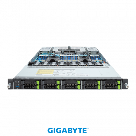 GIGABYTE R183-S94-AAC1 / 1U / 2*LGA4677 up to 350W / 32*RAM / 10*2.5" SAS/SATA/NVME / 2*1Gb / 2*OCP 3.0 / 2*FHHL PCIe Gen5 x16 slots / 2*1300W / Rails / 1Y (id 40861)
