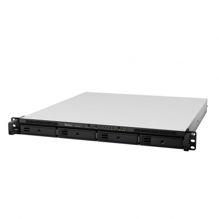 Система хранения данных Synology 1U / 4C CPU  2,2 Ghz / 8GB (max 64) / RAID 0,1,10,5,6 / 4x3.5"/2.5" SATA HDD upto 16 HDD (1xRX1217 (RP), 2xNVMe/SATA M.2 2280 / 2xUSB / 4xGbE (+1Expslot) / iSCSI / 2xIPcam / 2xPSU / norail / B Package (id 29306)