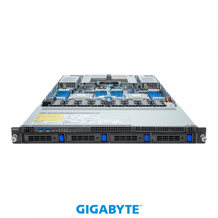 GIGABYTE R183-Z90-AAV2/ACV2 / 1U / 2*LGA6096 (SP5) up to 400W / 24*RAM / 4*3.5" SAS/SATA + 3*m.2 2280/22110 / 2*1Gb / 2*OCP 3.0 / 2*FHHL PCIe Gen5 x16 slots / 2*1600W / Rails / 1Y (id 53805)