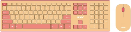 Клавиатура + мышь Acer OCC205 клав:розовый/бежевый мышь:розовый/бежевый USB беспроводная slim (ZL.ACCEE.00F) (id 32296)