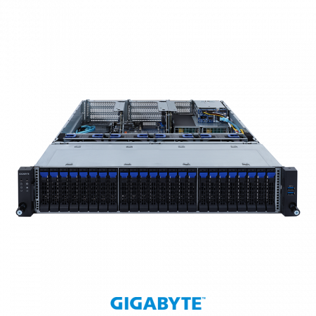GigaByte R282-2O0 / 2U / 2*LGA4189 up to 270W / 32*RAM / 26*2.5" SATA/SAS / 2*1Gb / 1*OCP 3.0 /  6*FHHL PCIe Gen4 x16 and x8 slots + 2*LP PCIe Gen4 x8 slots / 2*1600W / Rails / 1Y (id 28178)