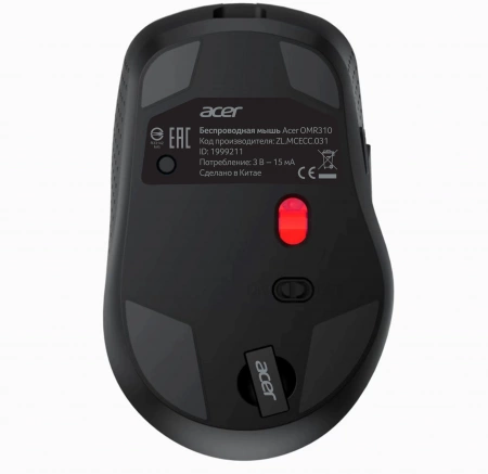 Мышь Acer OMR310 черный оптическая 1600dpi беспров. BT/Radio USB (ZL.MCECC.031) (id 32067)