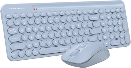 Клавиатура + мышь A4Tech Fstyler FG3300 Air2 клав:синий мышь:синий USB беспроводная slim Multimedia (id 39194)