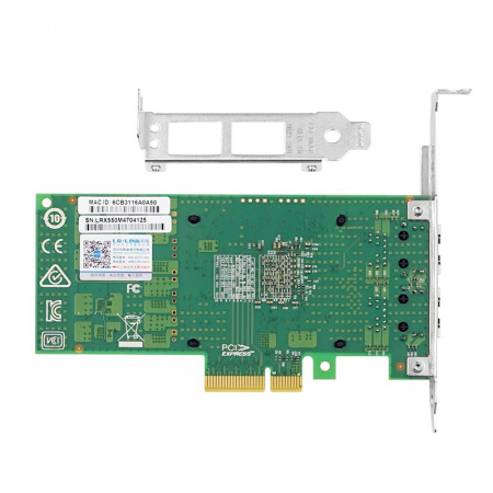 Сетевая карта LR-Link NIC PCIe 3.0 x4, 2 x 10G, Base-T, Intel X550 chipset (FH+LP) (id 33994)
