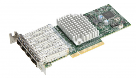 Сетевая карта Supermicro Standard Low-profile Quad-port 10GbE controller with 4x SFP+ ports. (id 38360)