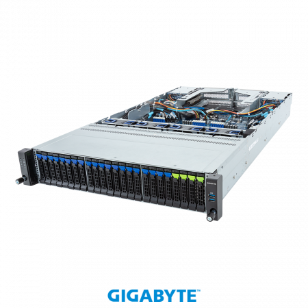 GIGABYTE R283-Z96-AAE2/ACE2 / 2U / 2*LGA6096 (SP5) / 24*RAM / 4*2.5" SAS/SATA/NVME + 20*2.5" SAS/SATA + 4*2.5" SAS/SATA rear + 3*m.2 2280/22110 / 2*1Gb / 2*OCP 3.0 / 4*FHHL PCIe Gen5 x16 slots / 2*2000W / Rails / 1Y (id 41457)