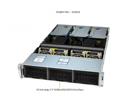 Сервер Supermicro 2U SYS-222C-TN 2*6530P LGA4710 up to 350W / 512GB up to 32*DDR5 RDIMM / 24*2.5 SAS/SATA/NVME / 480GB M.2 up to 2*M.2280-110 NVME / 4*FHFL Gen5 x16 + FHFL Gen5 x8 / IPMI 2.0 / 2*OCP 3.0 Gen5 x16 / VGA / 1+1*2000W (id 57496)