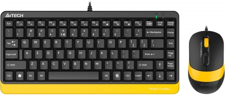 Клавиатура + мышь A4Tech Fstyler F1110 клав:черный/желтый мышь:черный/желтый USB Multimedia (F1110 BUMBLEBEE) (id 39177)