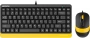 Клавиатура + мышь A4Tech Fstyler F1110 клав:черный/желтый мышь:черный/желтый USB Multimedia (F1110 BUMBLEBEE) (id 39177)