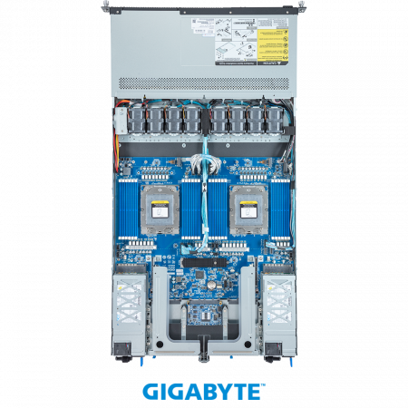 GIGABYTE R183-Z90-AAV2/ACV2 / 1U / 2*LGA6096 (SP5) up to 400W / 24*RAM / 4*3.5" SAS/SATA + 3*m.2 2280/22110 / 2*1Gb / 2*OCP 3.0 / 2*FHHL PCIe Gen5 x16 slots / 2*1600W / Rails / 1Y (id 53805)