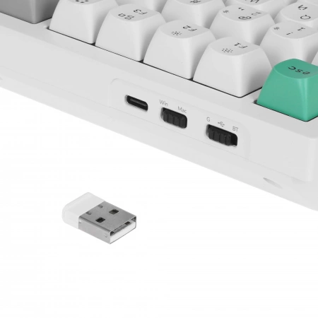Классическая TKL (80%) механическая клавиатура Keychron Q3 Max - 3 типа подключения, 87 клавиш, цвет Shell White, переключатели Gateron Jupiter Red (id 56784)