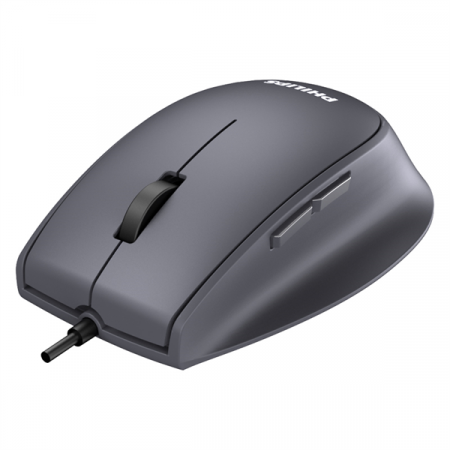 Аксессуары Philips Проводная Мышь SPK7327, 5 кноп., USB 2.0, 1600dpi, бесшумная, Чёрный (id 33332)