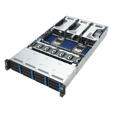 ASUS 2U RS720-E12-RS12U / 2U / 2*LGA4710 up to 350W / 32*DDR5 RDIMM / 12*3.5 SAS/SATA/NVME / 3*FHFL Gen5 x16 + 2*FHHL Gen5 x16 / 2*M.2 2260-80 NVME / 2*OCP Gen5 x16 / IPMI 2.0 / 2*USB 3.2 / mDP / 2*2700W / Rails / 1Y (id 40854)