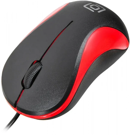 Мышь Оклик 115S черный/красный оптическая 1200dpi USB для ноутбука 3but (711637) (id 56264)