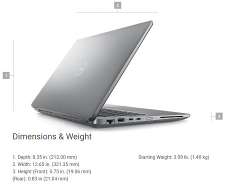 Ноутбук Dell Latitude 5450 Ultra 7 155U / 16GB DDR5 / 512GB SSD / 14" 1920x1080 IPS, AntiGlare, 250nits, 45% NTSC / Intel HD Graphics / LAN / WiFi / BT / TPM / Thunderbolt 4 / CamFHD / 54Wh / Backlit Keyboard / Linux / 1Y(5450-7560) (id 32280)