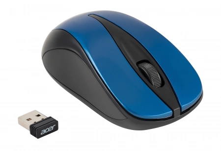 Мышь Acer OMR132 синий/черный оптическая (1000dpi) беспроводная USB для ноутбука (2but) (id 27522)