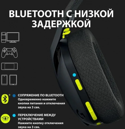 Гарнитура LOGITECH WRL G435 BLACK/YELLOW GAMING (981-001053) (id 23448)