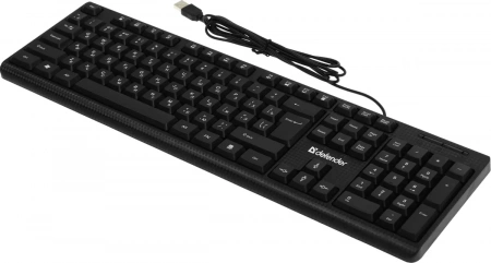 Defender Клавиатура проводная Daily HB-162, мембранная,104 кл., 12 (+FN) доп. клавиш, черный, USB, 1,8 м. (id 54820)