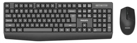 Аксессуары Philips Беспроводной Комплект SPT6337, 2.4 GHz 104 клав/3 кнопки, 1600dpi, русская заводская раскладка, чёрный (id 33328)