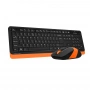 Клавиатура + мышь A4Tech Fstyler FG1010 клав:черный/оранжевый мышь:черный/оранжевый USB беспроводная Multimedia (FG1010 ORANGE) (id 39185)