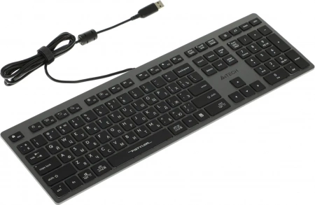 Клавиатура A4Tech FX60H серый USB slim LED (FX60H GREY/WHITE) кабель 1.5м (id 58839)