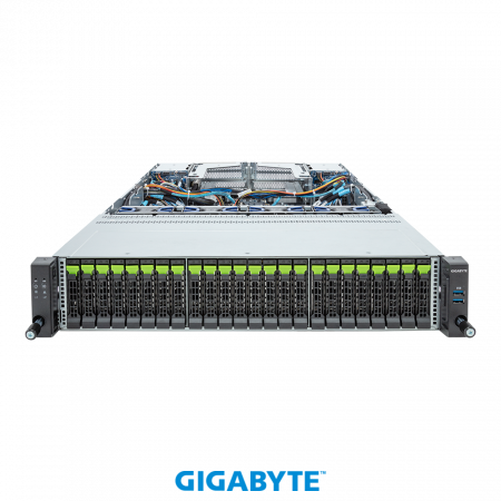 GIGABYTE R283-Z96-AAE1 / 2*LGA6096 (SP5) up to 400W / 24*RAM / 24*2.5" NVME + 4*2.5" SAS/SATA + 2*m.2 2280/22110 / 2*1Gb / 1*OCP 3.0 / 1*FHHL PCIe Gen5 x16 slot / 2*2000W / Rails / 1Y (id 39926)