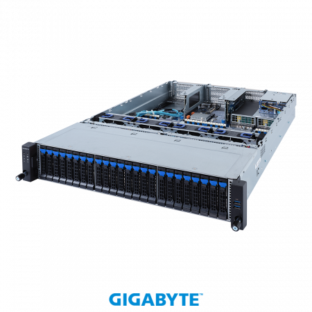 GigaByte R282-2O0 / 2U / 2*LGA4189 up to 270W / 32*RAM / 26*2.5" SATA/SAS / 2*1Gb / 1*OCP 3.0 /  6*FHHL PCIe Gen4 x16 and x8 slots + 2*LP PCIe Gen4 x8 slots / 2*1600W / Rails / 1Y (id 28178)
